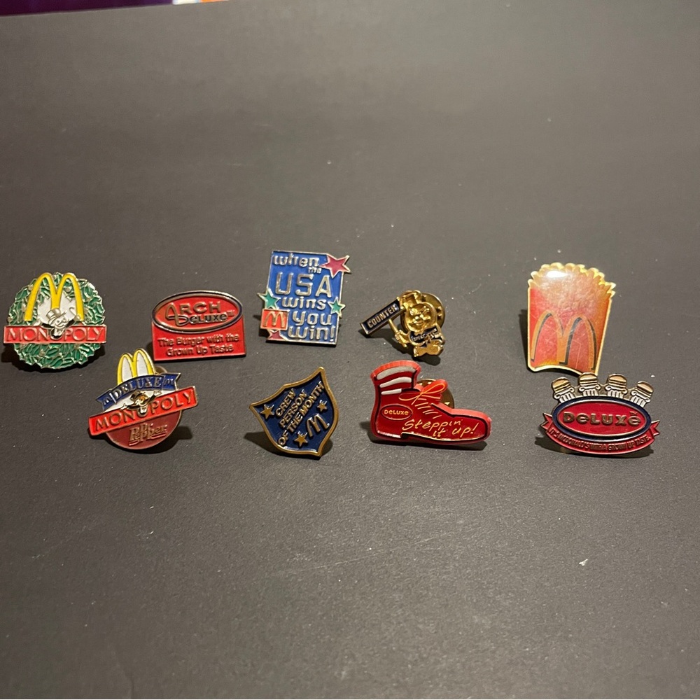 Set of 9 Vintage McDonald’s Fast Food Collectible Pins
